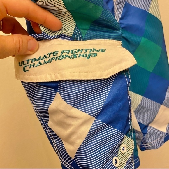 UFC Board Shorts 36  MMA Swim Retro Ultimate Fighting Championship Mens Plaid - Picture 4 of 7